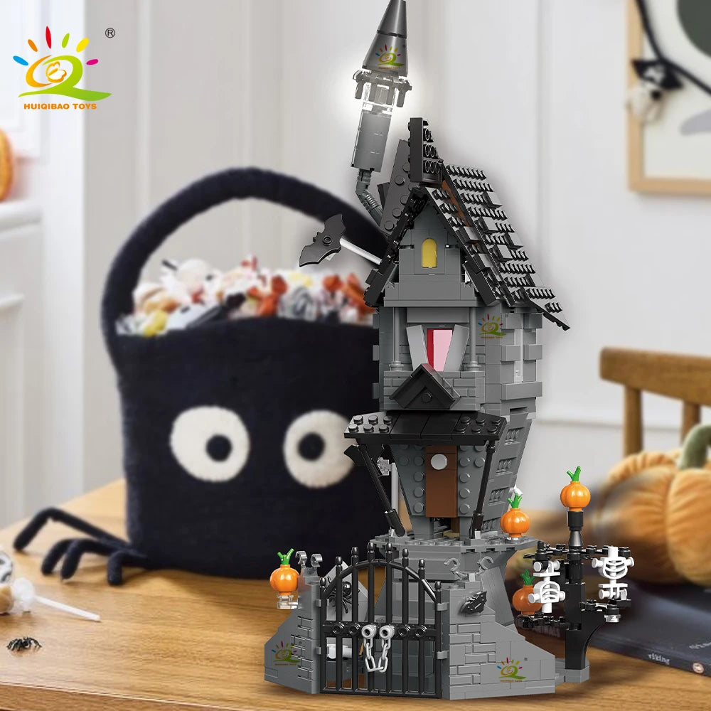 Maison Hantée HUIQIBAO avec Lumières LED - Kit Construction Halloween - Cadeau Enfant