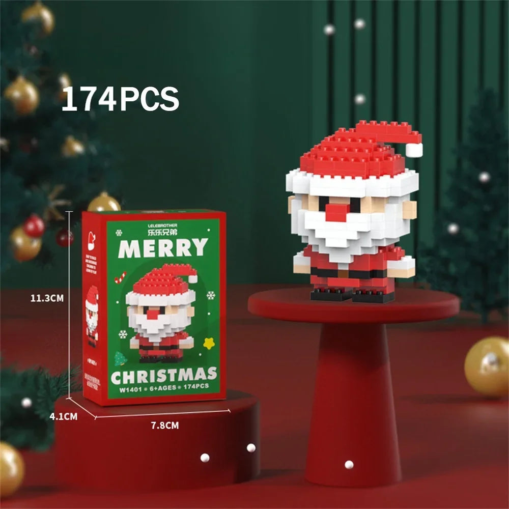 Mini Blocs Construction Noël - Père Noël, Sapin, Renne, Bonhomme de Neige - Cadeau Parfait