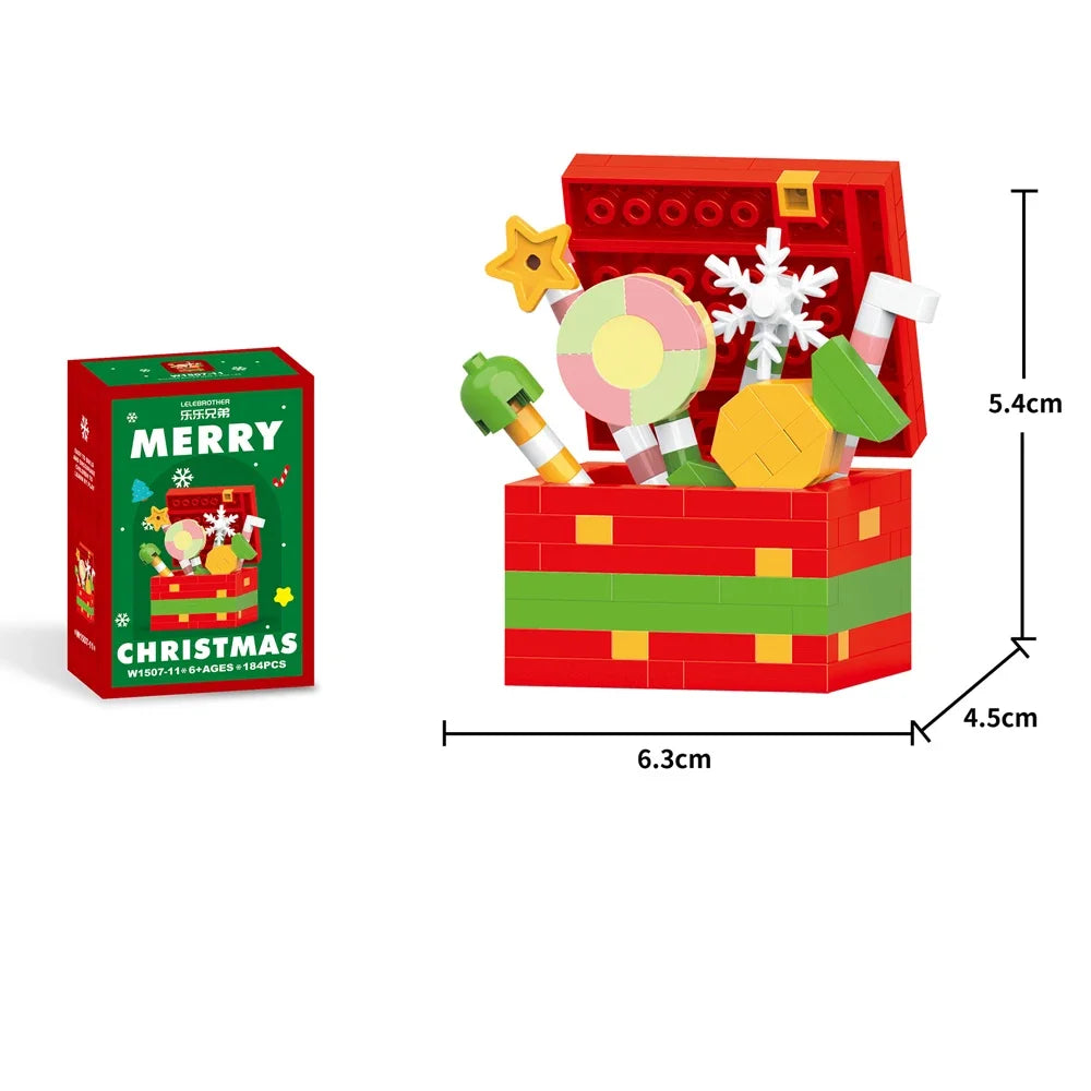 Mini Blocs Construction Noël - Père Noël, Sapin, Renne, Bonhomme de Neige - Cadeau Parfait