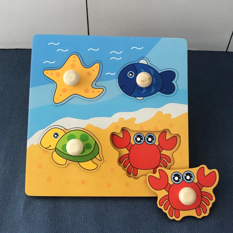 Puzzle en Bois Montessori Bébé 1-3 Ans - Jeu Développement