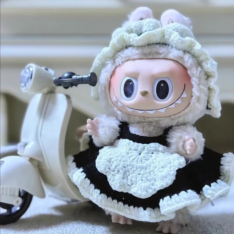 Mini Moto Électrique Labubu avec Musique et Lumière - Accessoire Poupée Kawaii Cadeau