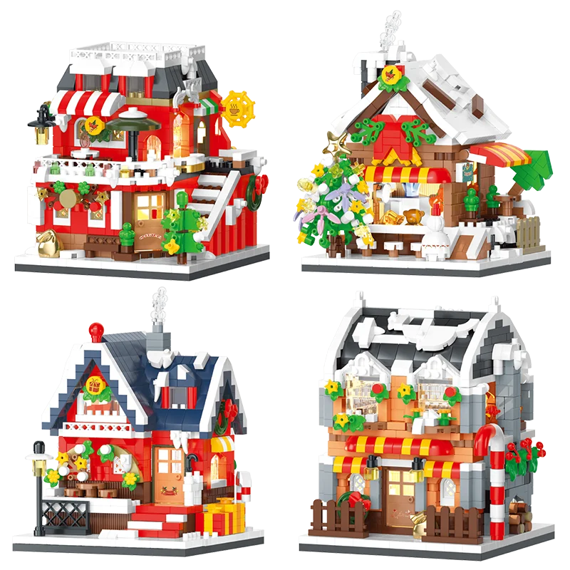 Maison de Noël Blocs Construction - Modèle Architectural Ville ToylinX - Cadeau Collection