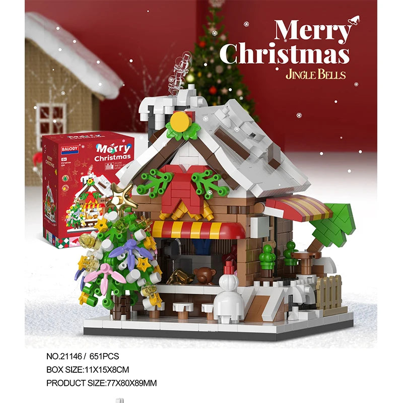 Maison de Noël Blocs Construction - Modèle Architectural Ville ToylinX - Cadeau Collection