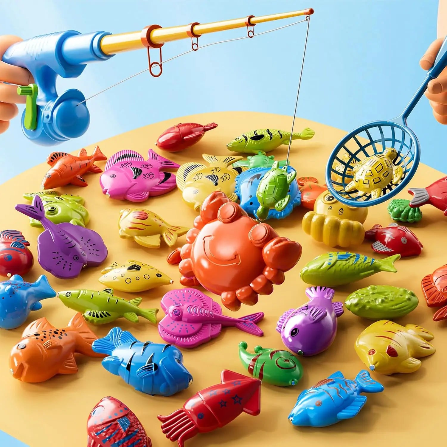 Ensemble de Pêche pour Enfants avec Canne Magnétique et Piscine Gonflable