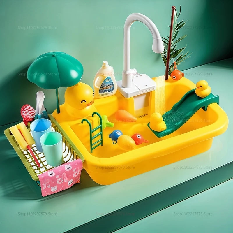 Évier de Cuisine Électrique pour Enfants avec Eau Courante - Set de Jeu Complet