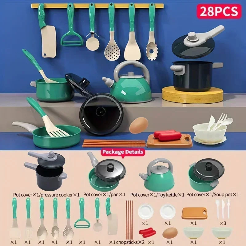 Ensemble de Cuisine pour Enfants avec Ustensiles Réalistes - Jouet Créatif de Jeu de Rôle