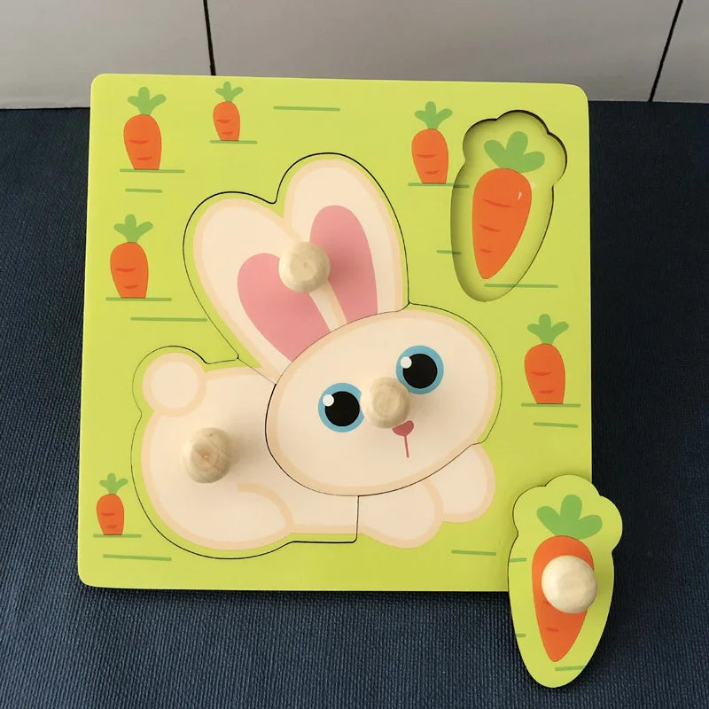 Puzzle en Bois Montessori Bébé 1-3 Ans - Jeu Développement