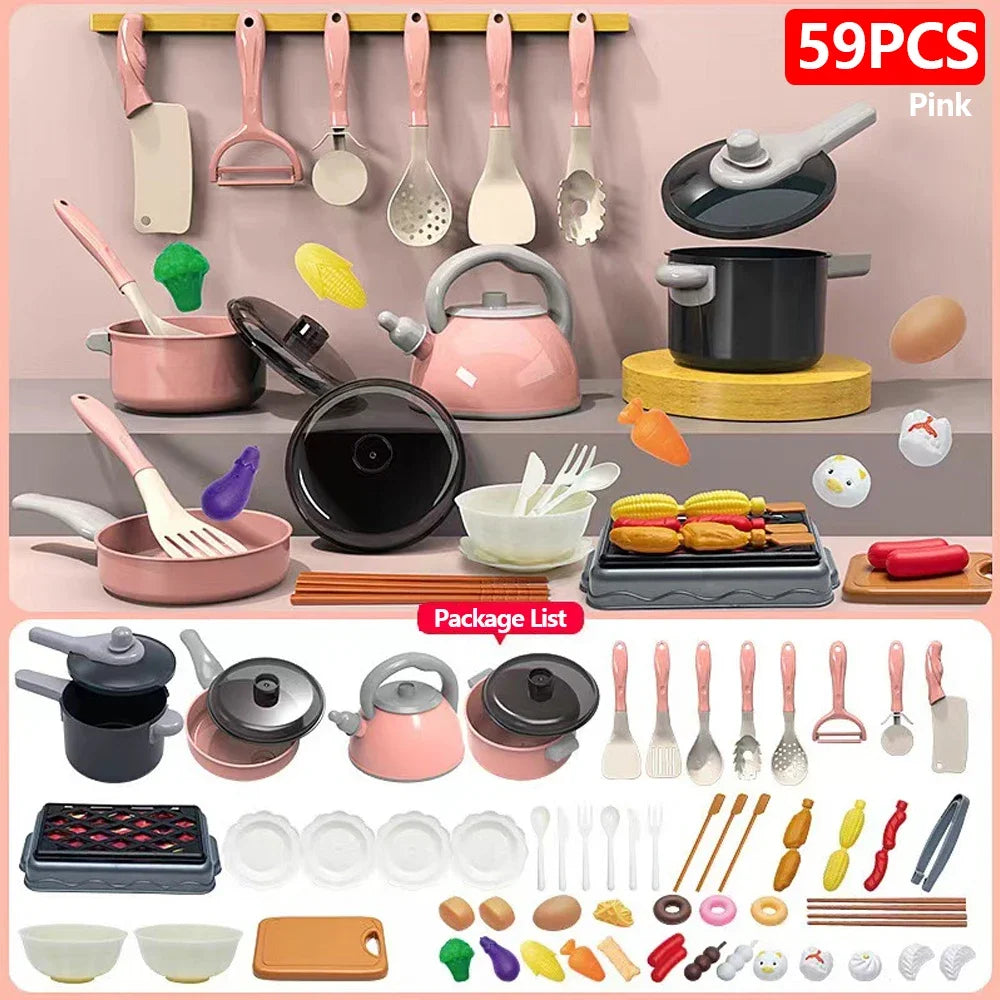 Ensemble Cuisine Enfant 92 Pièces - Kit Complet avec Casseroles