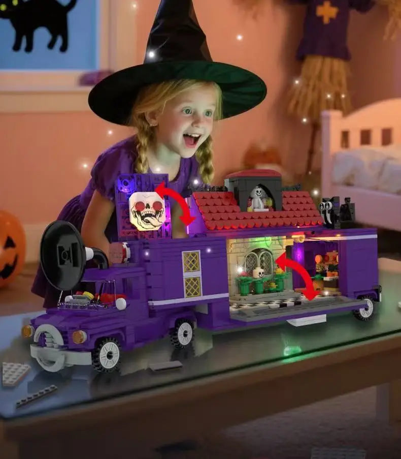 Jouets Surprise Halloween - Cabanes Horreur, Voitures, Blocs Construction DIY Cadeaux