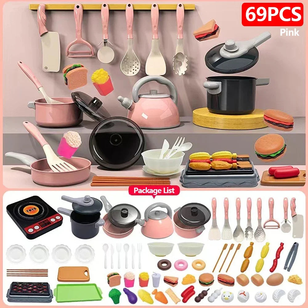 Ensemble Cuisine Enfant 92 Pièces - Kit Complet avec Casseroles
