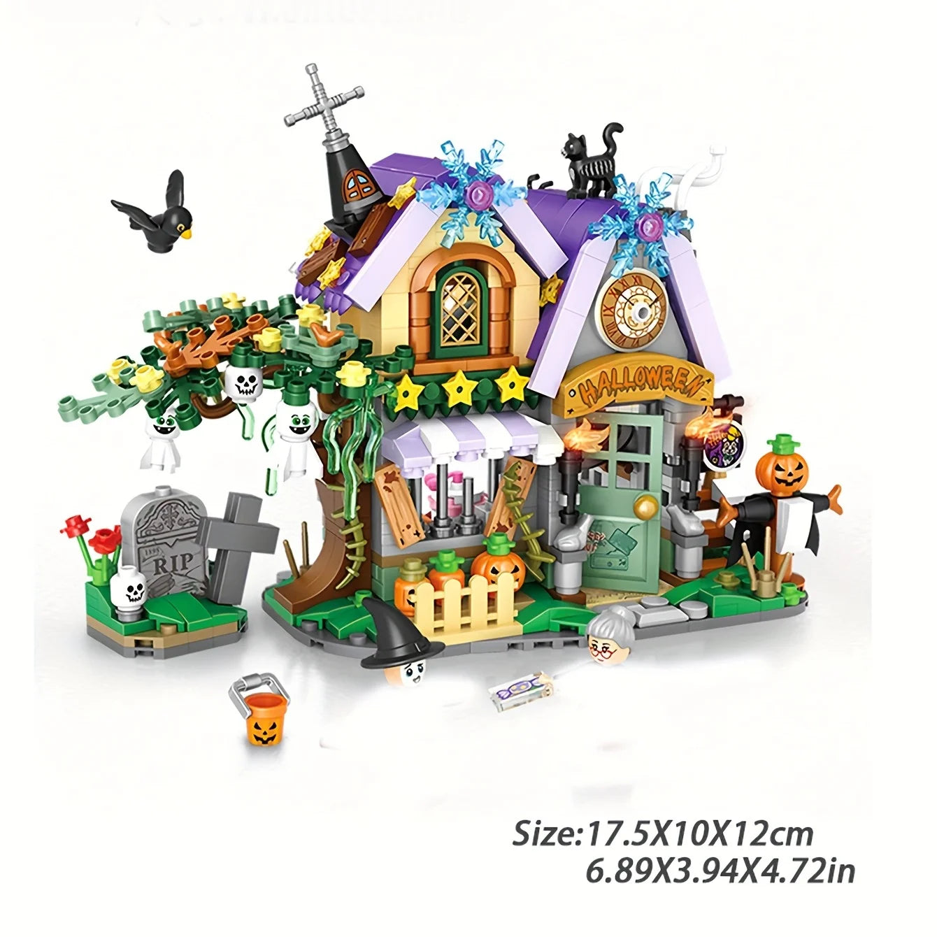 Maison Halloween Scène Spéciale - Blocs Construction Décoration Exquise - Cadeau Parfait