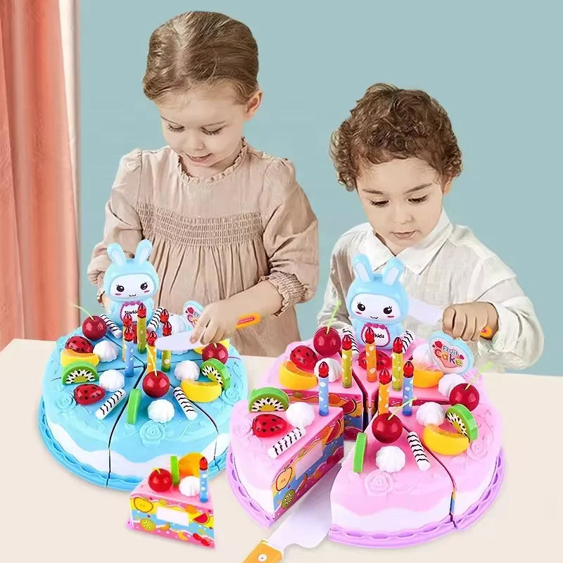 Jouet Gâteau d'Anniversaire DIY pour Enfants - Fruits à Découper Jeu de Rôle