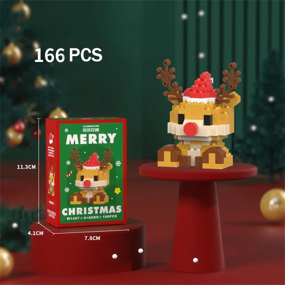 Mini Blocs Construction Noël - Père Noël, Sapin, Renne, Bonhomme de Neige - Cadeau Parfait