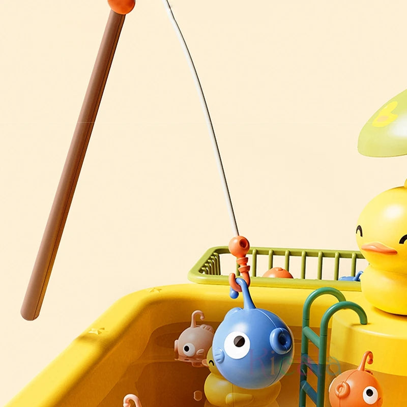 Évier de Cuisine Électrique pour Enfants avec Eau Courante et Jeu de Pêche