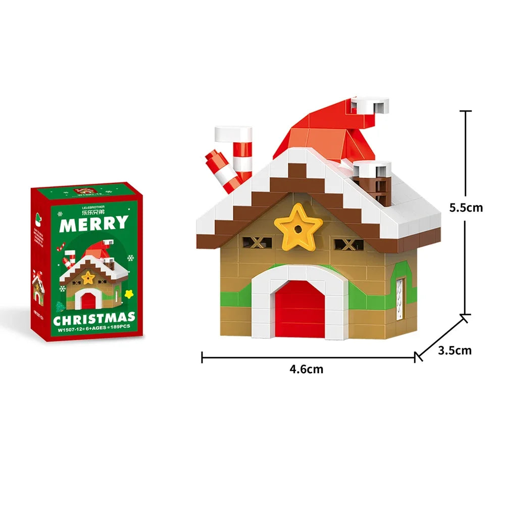 Mini Blocs Construction Noël - Père Noël, Sapin, Renne, Bonhomme de Neige - Cadeau Parfait