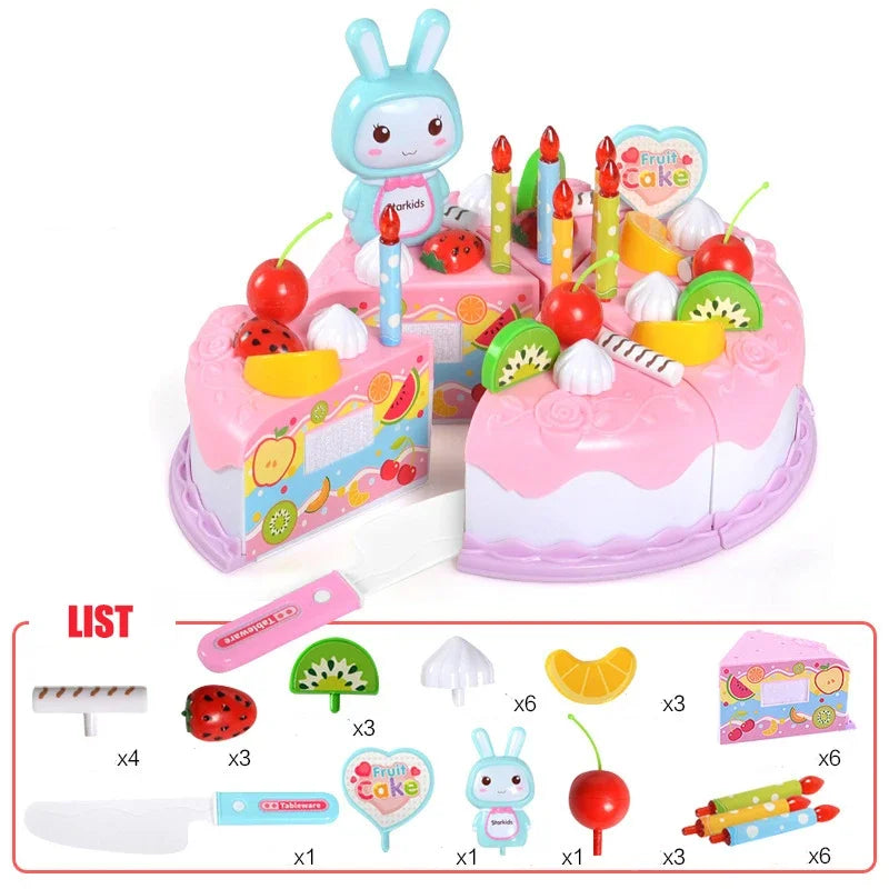 Jouet Gâteau d'Anniversaire DIY pour Enfants - Fruits à Découper Jeu de Rôle