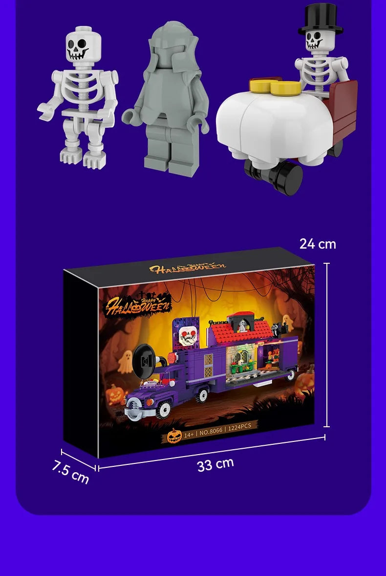 Jouets Surprise Halloween - Cabanes Horreur, Voitures, Blocs Construction DIY Cadeaux