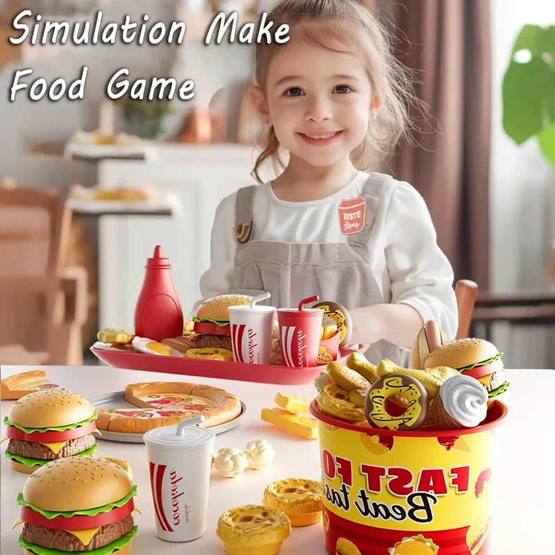 Ensemble Cuisine Enfant - Hamburger Pizza Frites Montessori