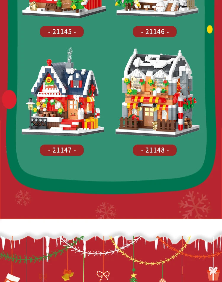 Maison de Noël Blocs Construction - Modèle Architectural Ville ToylinX - Cadeau Collection