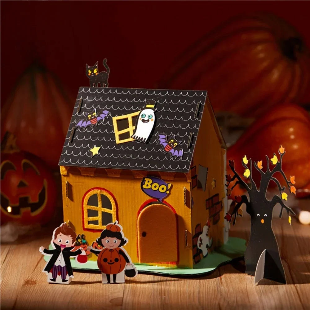 Maison Magique 3D Halloween DIY - Jouet Éducatif Artisanal pour Enfants - Décoration Fête