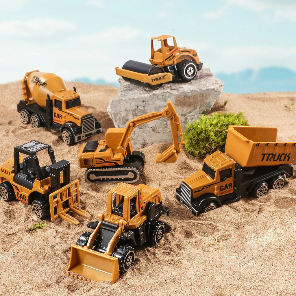 Set 6 Camions de Chantier en Alliage - Pelle Bulldozer
