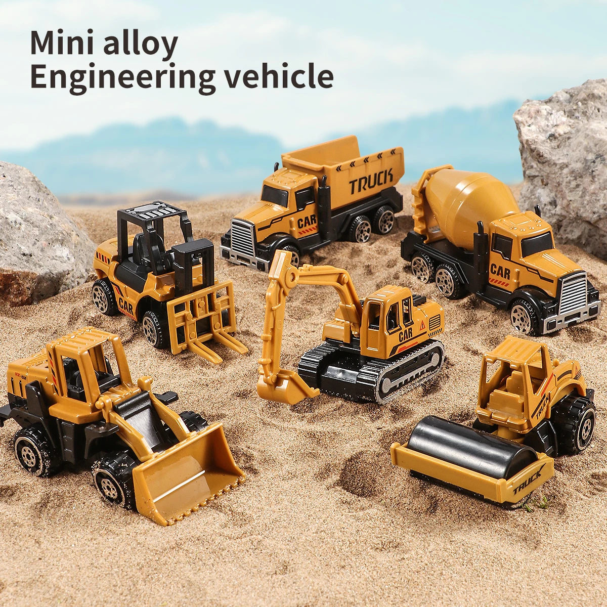 Set 6 Camions de Chantier en Alliage - Pelle Bulldozer
