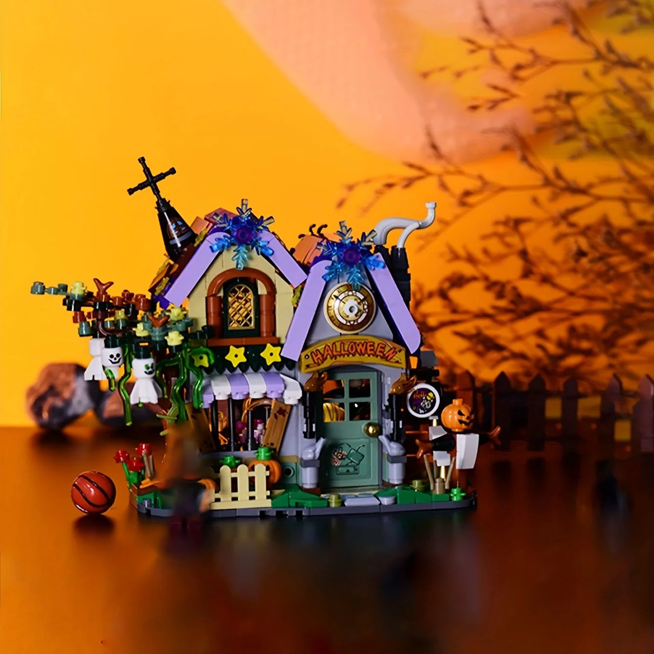 Maison Halloween Scène Spéciale - Blocs Construction Décoration Exquise - Cadeau Parfait