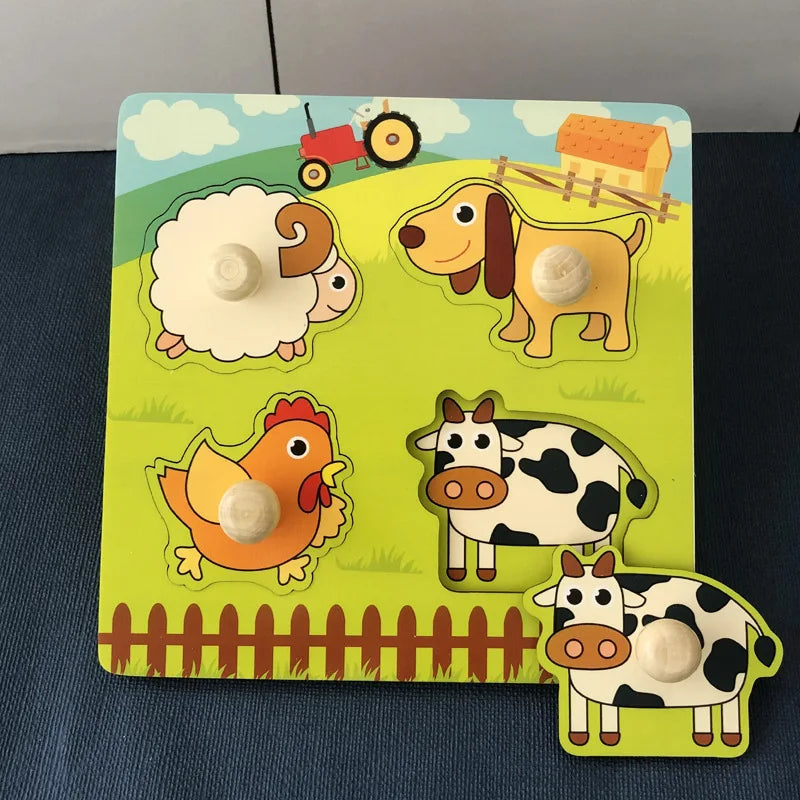 Puzzle en Bois Montessori Bébé 1-3 Ans - Jeu Développement