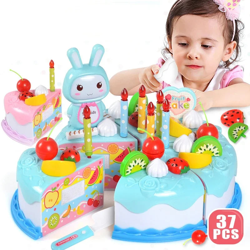 Jouet Gâteau d'Anniversaire DIY pour Enfants - Fruits à Découper Jeu de Rôle