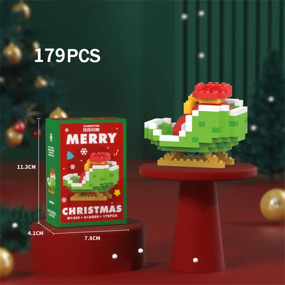 Mini Blocs Construction Noël - Père Noël, Sapin, Renne, Bonhomme de Neige - Cadeau Parfait