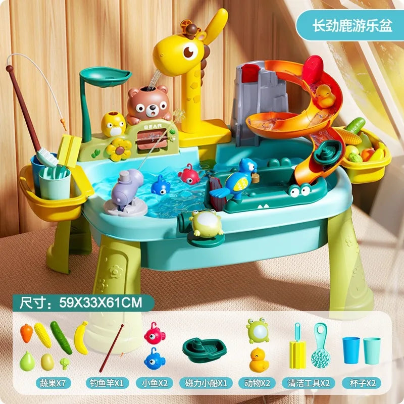 Jouet Cuisine Électrique pour Enfants - Évier avec Eau et Jeu de Pêche