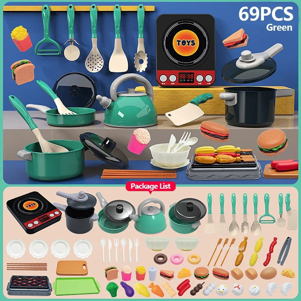 Ensemble Cuisine Enfant 92 Pièces - Kit Complet avec Casseroles