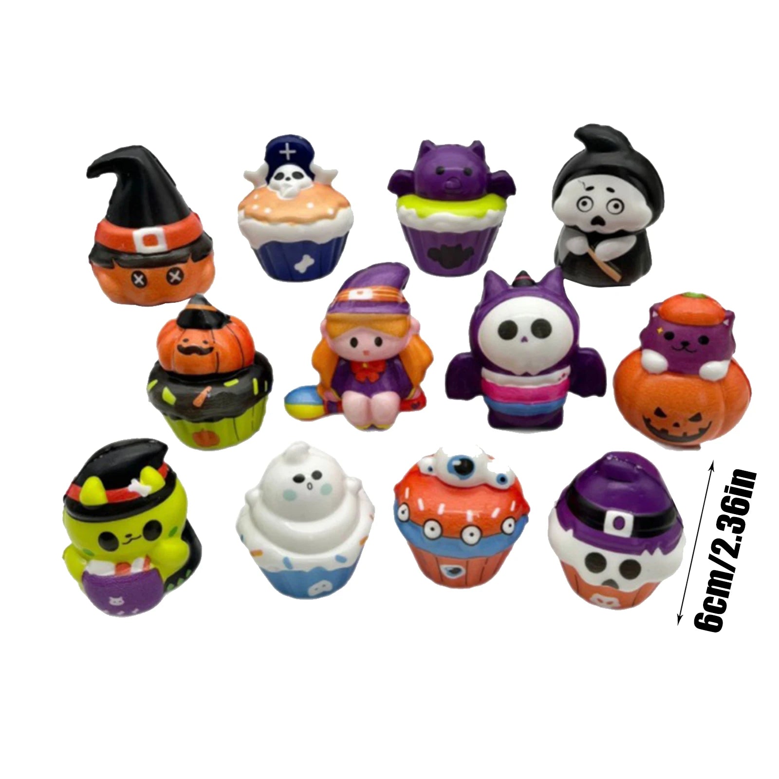 Pack 12 Jouets Anti-Stress Halloween - Squishy à Presser Lentement - Fête et Décompression