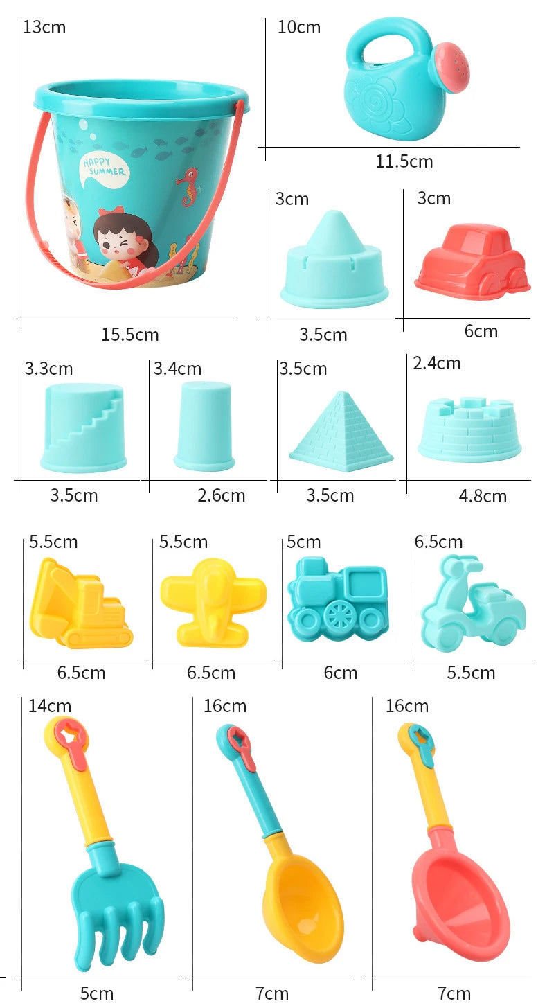 Jouets de Plage 14 Pièces - Set Sable Pelle Été Enfants