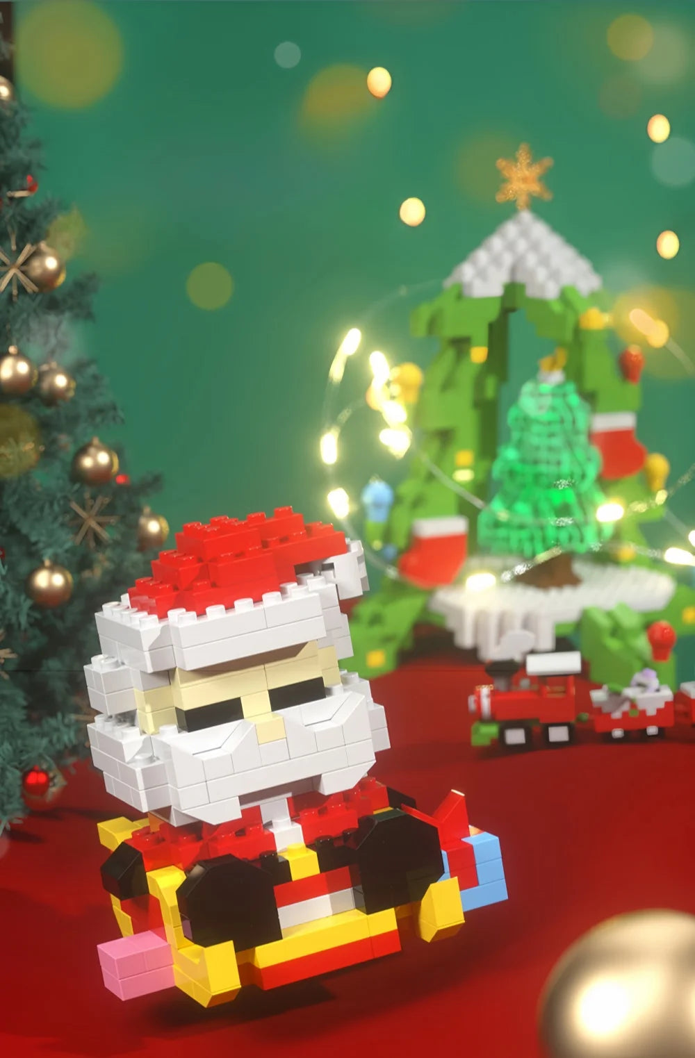 Mini Blocs Construction Noël - Père Noël, Sapin, Renne, Bonhomme de Neige - Cadeau Parfait