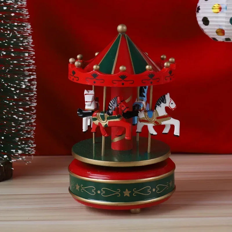 Carrousel Musical de Noël Automatique - Boîte à Musique Manège - Décoration Chambre Bébé