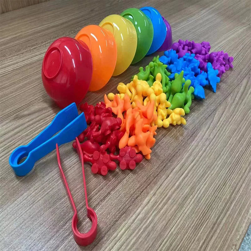 Jeu de Tri Arc-en-Ciel Montessori - Puzzle Sensoriel Animaux