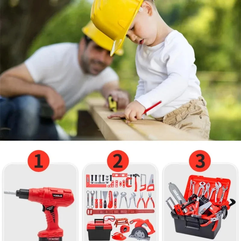 Boîte à Outils pour Enfants - Jouet Éducatif avec Perceuse et Outils de Réparation