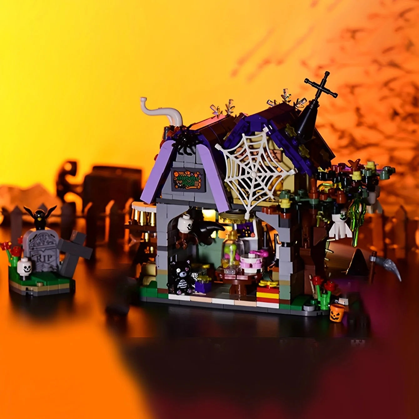 Maison Halloween Scène Spéciale - Blocs Construction Décoration Exquise - Cadeau Parfait