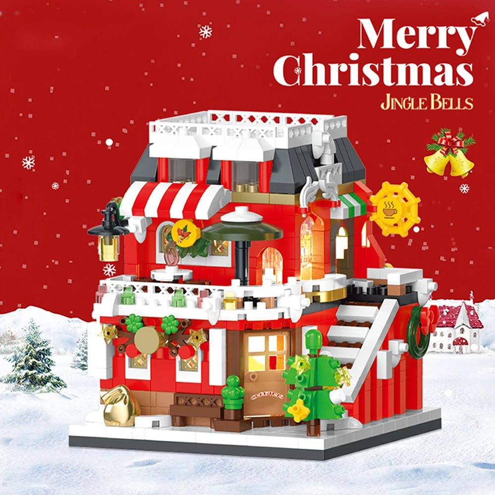 Maison de Noël Blocs Construction - Modèle Architectural Ville ToylinX - Cadeau Collection