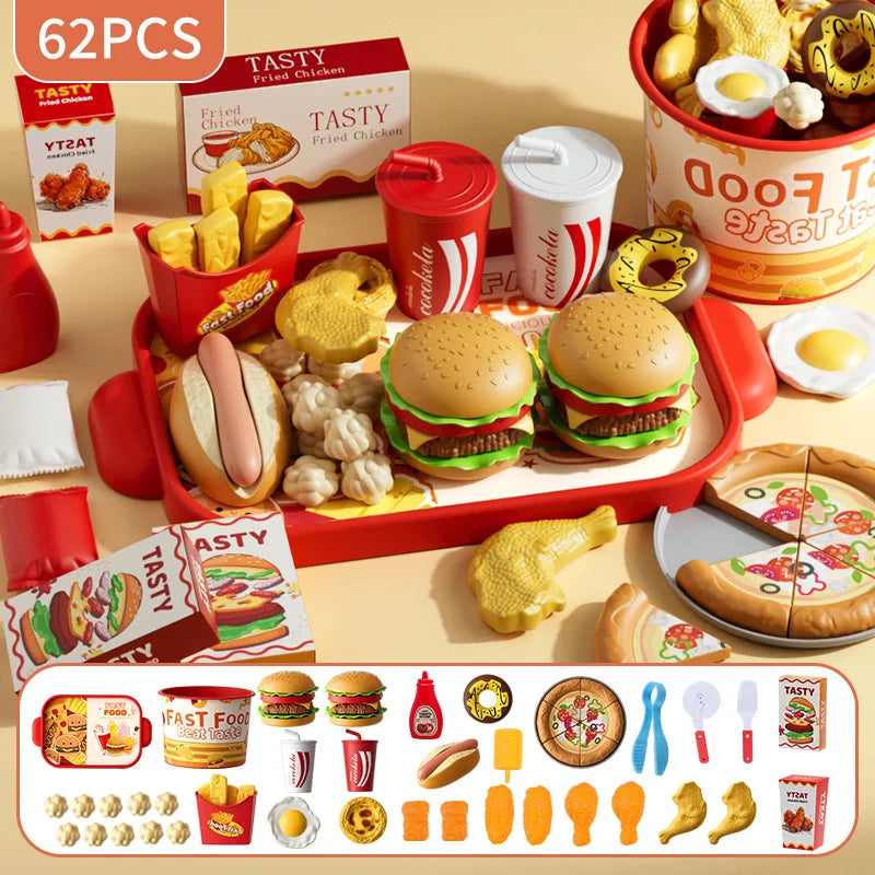Ensemble Cuisine Enfant - Hamburger Pizza Frites Montessori