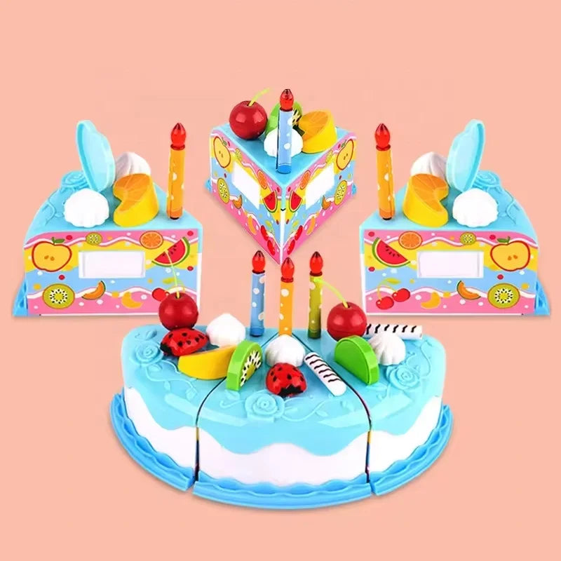 Jouet Gâteau d'Anniversaire DIY pour Enfants - Fruits à Découper Jeu de Rôle