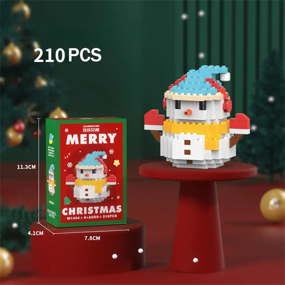 Mini Blocs Construction Noël - Père Noël, Sapin, Renne, Bonhomme de Neige - Cadeau Parfait