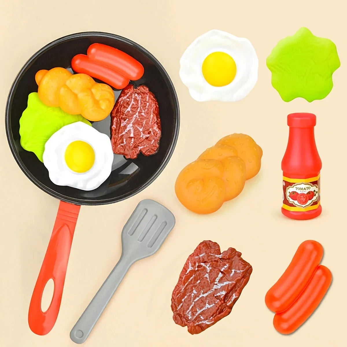Ensemble 8 Pièces Cuisine pour Enfants - Ustensiles et Aliments Jouets