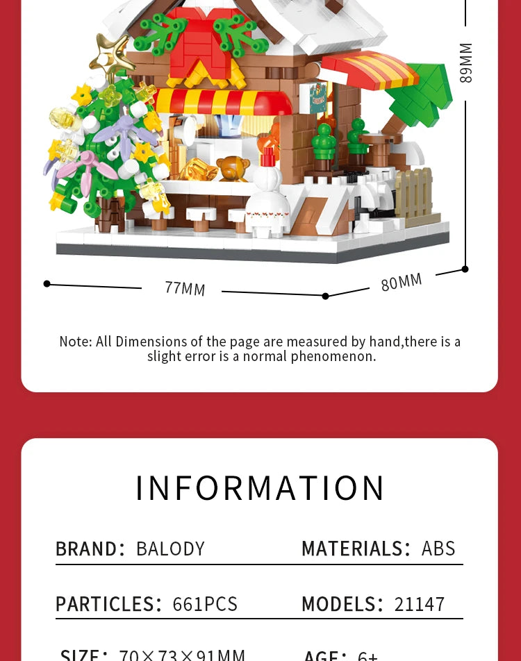 Maison de Noël Blocs Construction - Modèle Architectural Ville ToylinX - Cadeau Collection