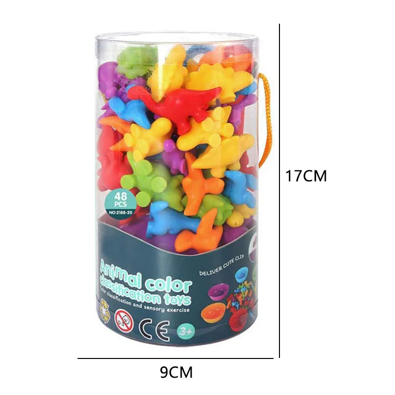Jeu de Tri Arc-en-Ciel Montessori - Puzzle Sensoriel Animaux