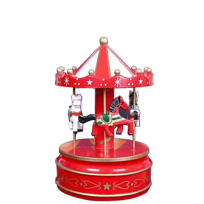 Carrousel Musical de Noël Automatique - Boîte à Musique Manège - Décoration Chambre Bébé