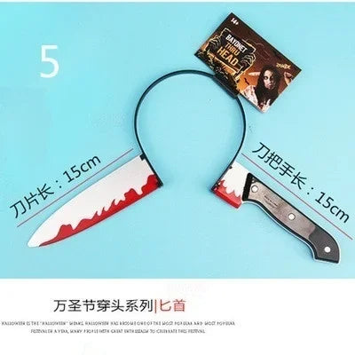 Accessoire Halloween pour Chien/Chat - Déguisement Effrayant Hache Scie Couteau - Fête