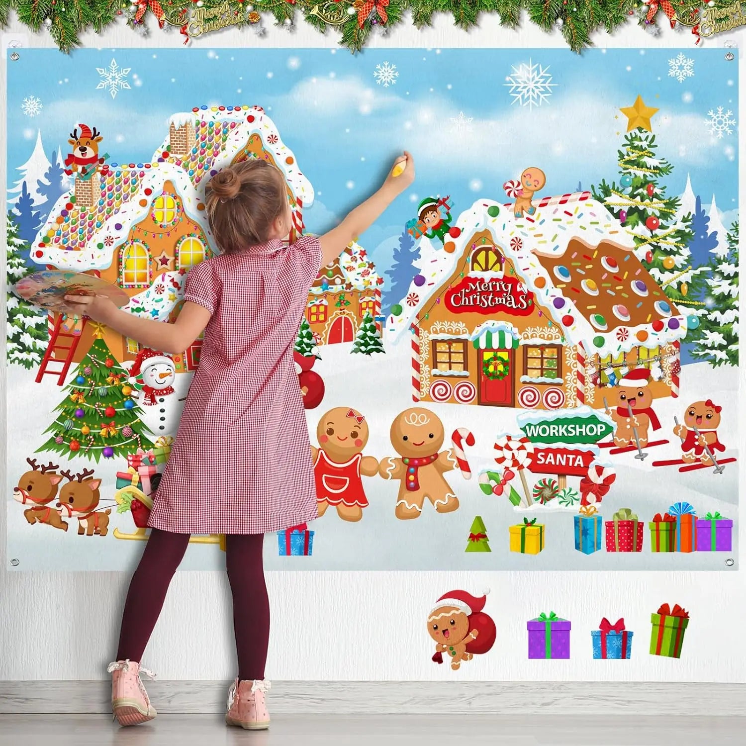 Tableau Feutrine Montessori Noël et Halloween - Jeu Interactif DIY Décoration Murale