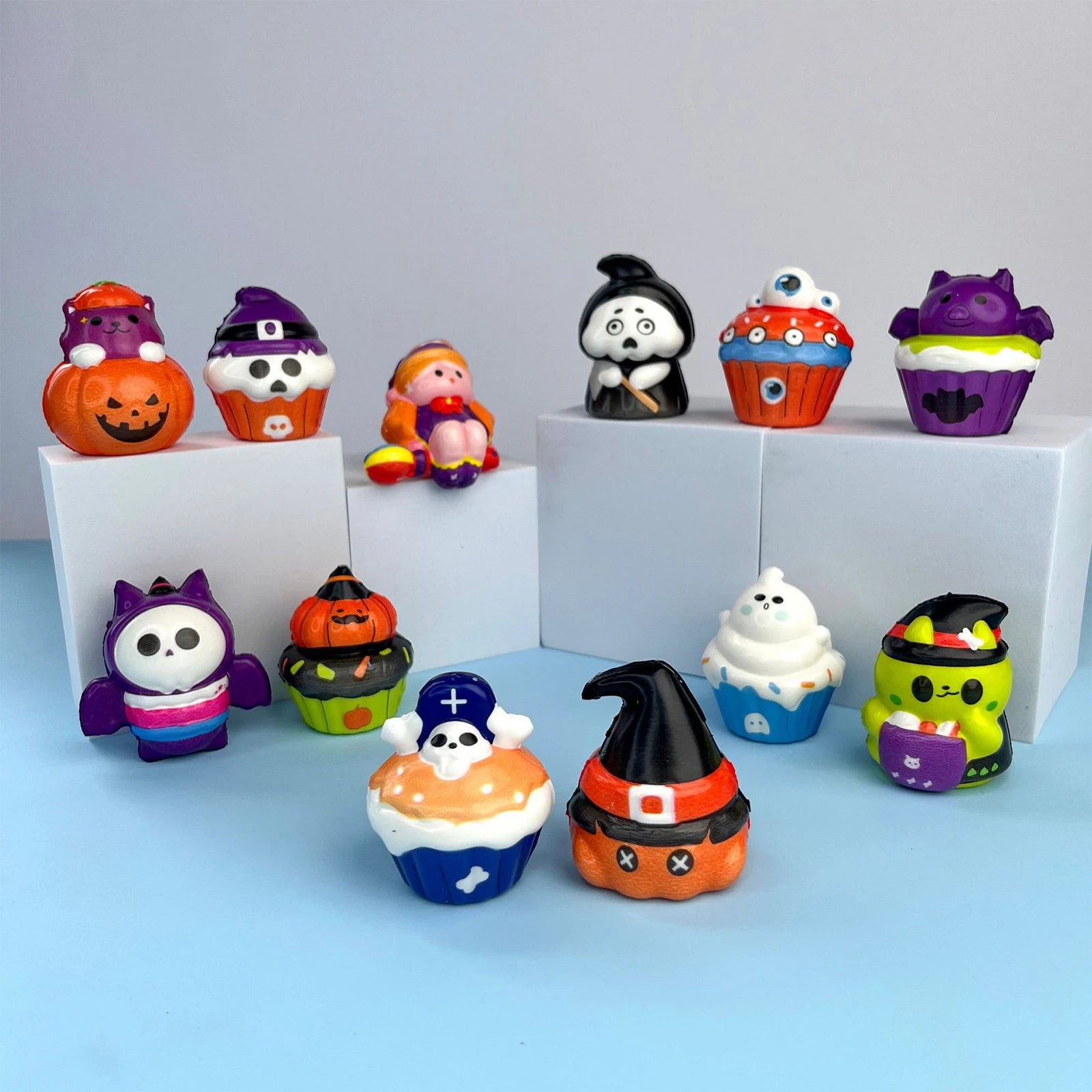 Pack 12 Jouets Anti-Stress Halloween - Squishy à Presser Lentement - Fête et Décompression